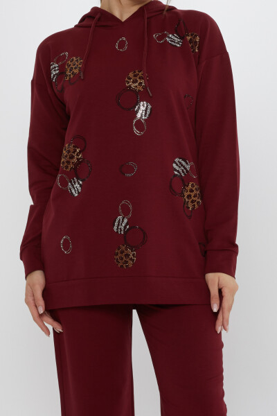 Ensemble de survêtement à motifs pierre rouge bordeaux - 17898 | KAZEE (Lot de 3 M-L-XL) - 4
