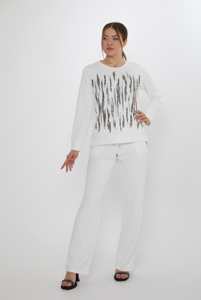 Ensemble survêtement avec poche détail écru - 17886 | KAZEE (Lot de 3 M-L-XL) - 2