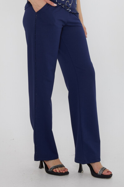 Eşofman Takımı Harf Taş İşlemeli Lacivert - 17906 | KAZEE (3'lü Set M-L-XL) - 5