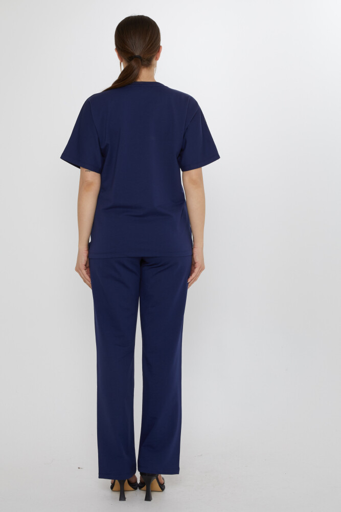 Eşofman Takımı Harf Taş İşlemeli Lacivert - 17906 | KAZEE (3'lü Set M-L-XL) - 7