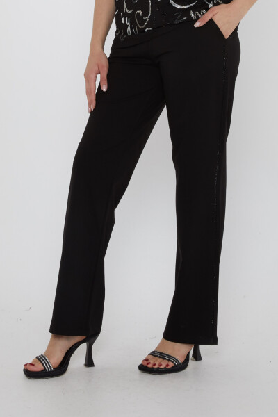 Eşofman Takımı Harf Taş İşlemeli Siyah - 17906 | KAZEE (3'lü Set M-L-XL) - 4