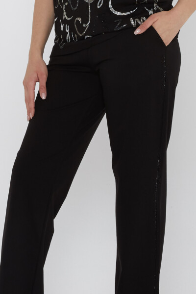 Eşofman Takımı Harf Taş İşlemeli Siyah - 17906 | KAZEE (3'lü Set M-L-XL) - 5