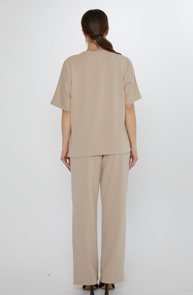 Eşofman Takımı Kaplan Desenli Bej - 17876 | KAZEE (3'lü Set L-XL-2XL) - 6