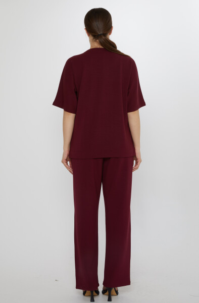 Eşofman Takımı Kaplan Desenli Bordo - 17876 | KAZEE (3'lü Set L-XL-2XL) - 7