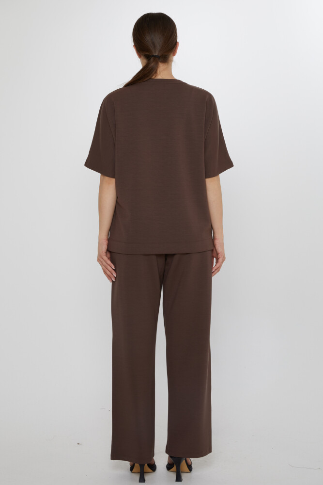 Eşofman Takımı Kaplan Desenli Kahve - 17876 | KAZEE (3'lü Set L-XL-2XL) - 7