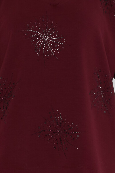 Eşofman Takımı Kısa Kollu Bordo - 17893 | KAZEE (3'lü Set M-L-XL) - 4