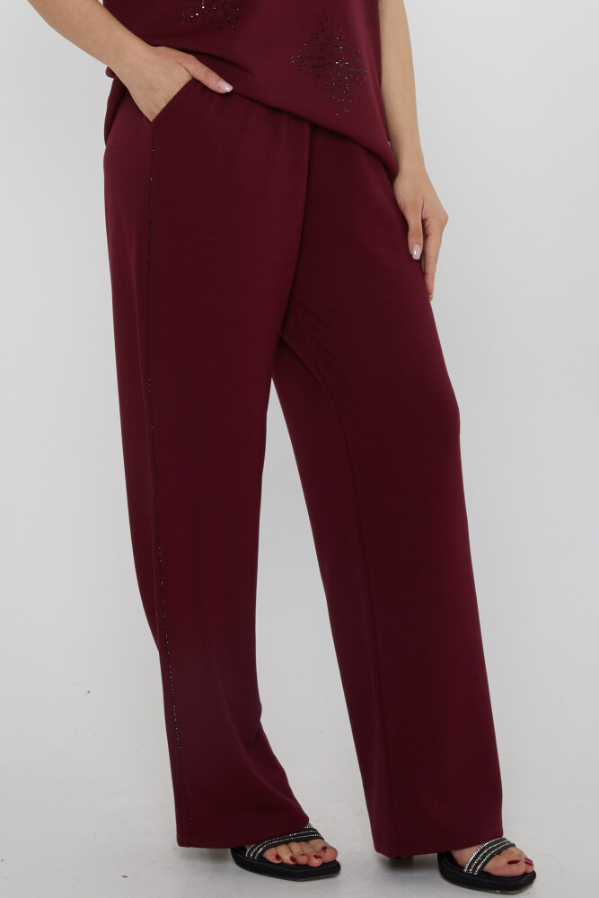 Eşofman Takımı Kısa Kollu Bordo - 17893 | KAZEE (3'lü Set M-L-XL) - 5