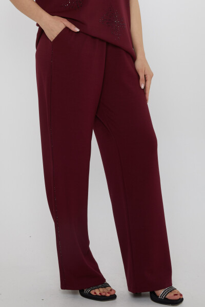 Eşofman Takımı Kısa Kollu Bordo - 17893 | KAZEE (3'lü Set M-L-XL) - 5