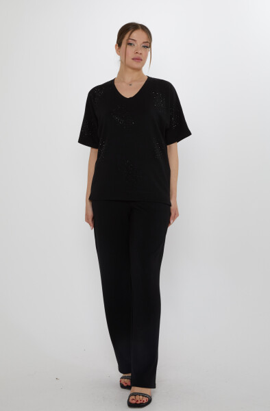 Eşofman Takımı Kısa Kollu Siyah - 17893 | KAZEE (3'lü Set M-L-XL) - Kazee (1)