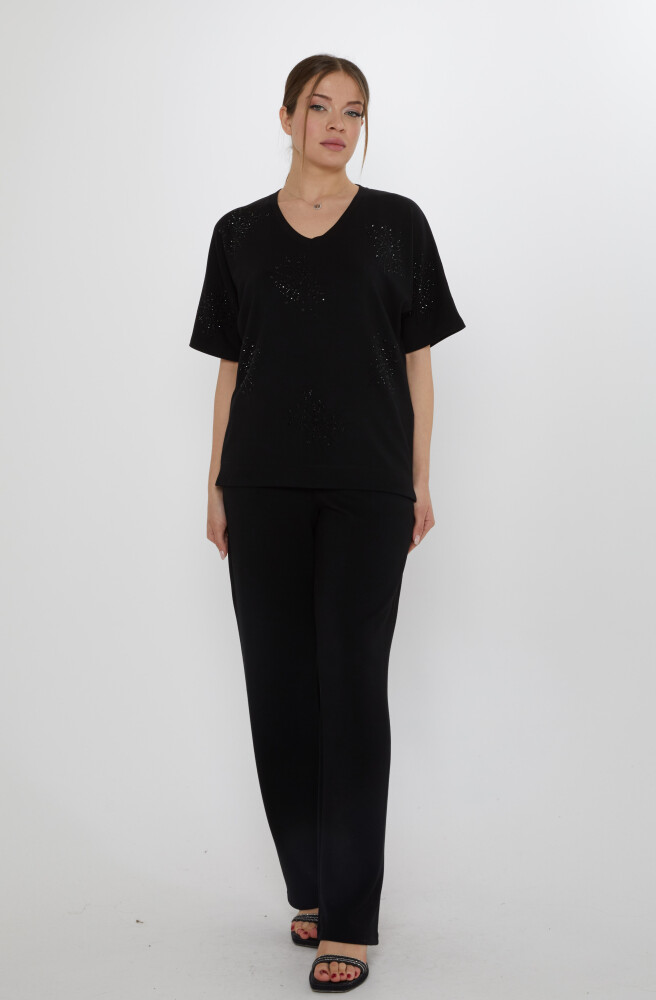 Eşofman Takımı Kısa Kollu Siyah - 17893 | KAZEE (3'lü Set M-L-XL) - 2