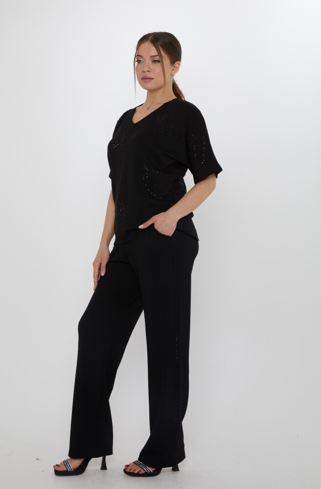 Eşofman Takımı Kısa Kollu Siyah - 17893 | KAZEE (3'lü Set M-L-XL) - 3