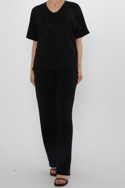 Eşofman Takımı Kısa Kollu Siyah - 17893 | KAZEE (3'lü Set M-L-XL) - 4