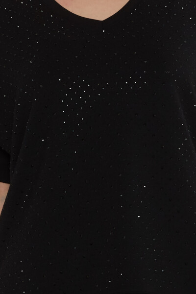 Eşofman Takımı Taş İşlemeli Siyah - 17867 | KAZEE (3'lü Set L-XL-2XL) - 5