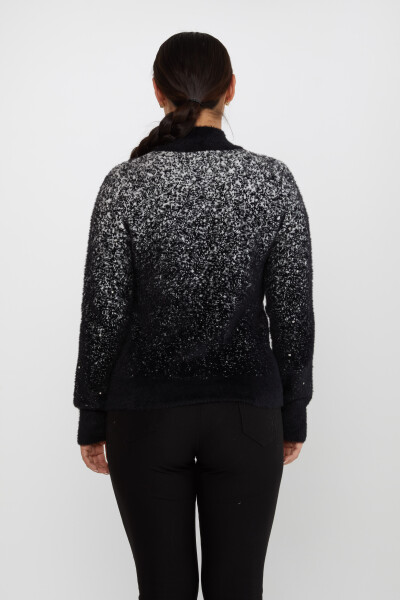 یقه استند انتقالی رنگ بافتنی آنگورا مشکی - 31180 | KAZEE (مجموعه 4 M-L-XL-2XL) - 5