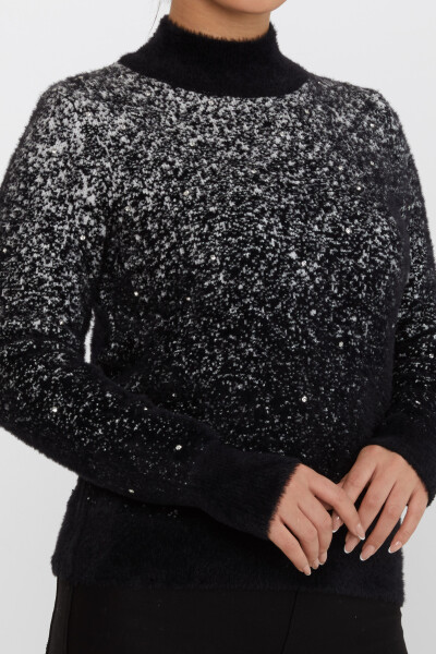 یقه استند انتقالی رنگ بافتنی آنگورا مشکی - 31180 | KAZEE (مجموعه 4 M-L-XL-2XL) - 4