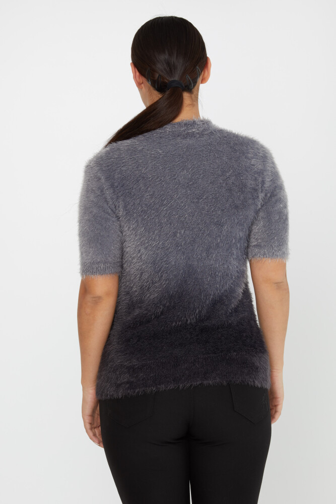 بافتنی آنگورا یقه آستین کوتاه مشکی - 31014 | KAZEE (مجموعه 3 S-M-L) - 5