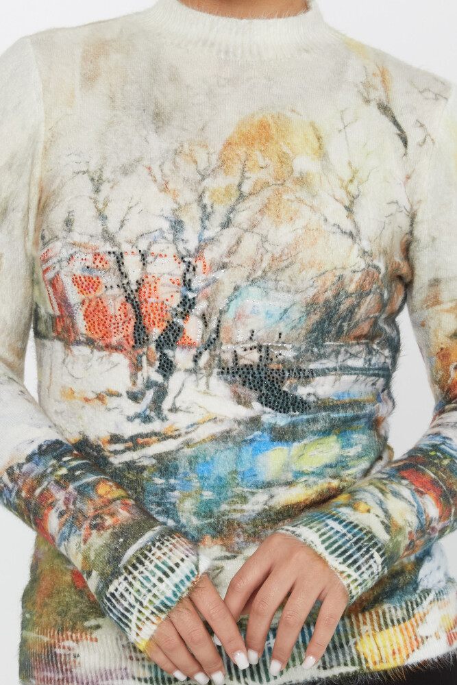 یقه آستین بلند اکرو مدل بافتنی آنگورا - 50020 | KAZEE (مجموعه 2 S-M) - 3