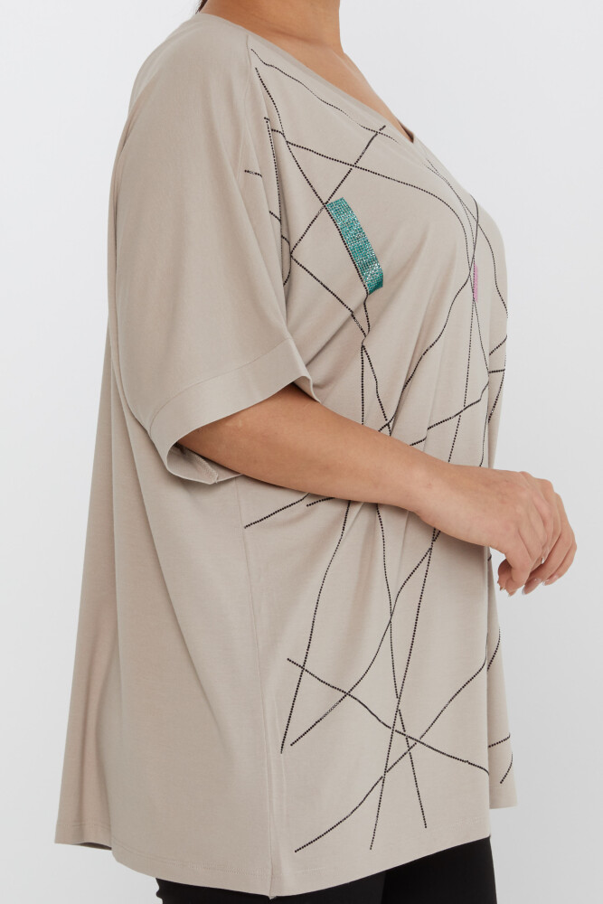 راسو آستین کوتاه بلوز دوزی شده - 80110 | KAZEE (مجموعه 4 M-L-XL-2XL) - 4