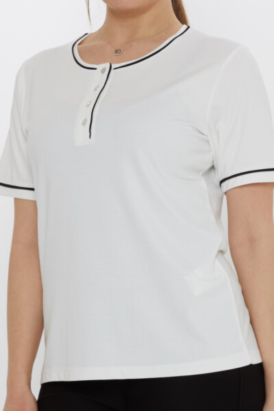 دکمه بلوز با جزئیات اکرو - 80049 | KAZEE (ست 3 M-L-XL) - 5