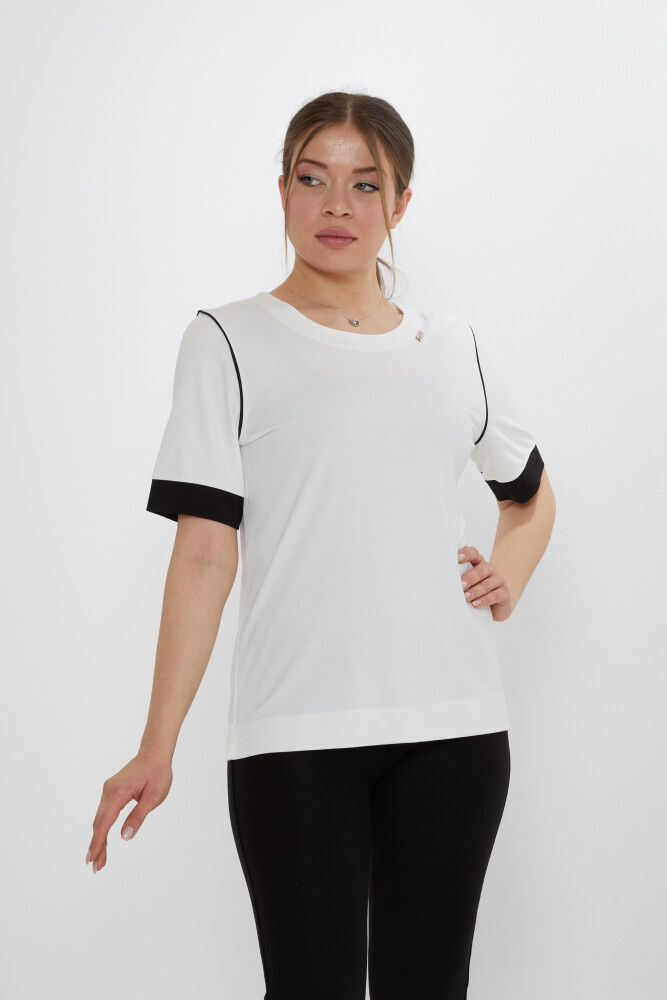 بلوز یقه خدمه اکرو - 80028 | KAZEE (ست 3 M-L-XL) - 2