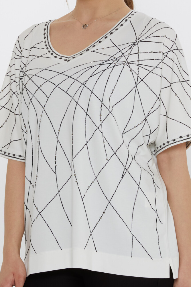 بلوز گلیتر اکرو با جزئیات - 80001 | KAZEE (مجموعه 3 عددی L-XL-2XL) - 4