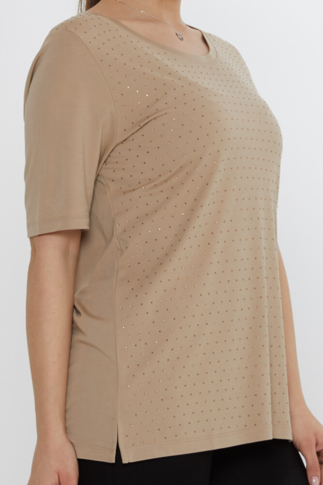 بلوز آستین کوتاه بژ - 80033 | KAZEE (ست 3 M-L-XL) - 5