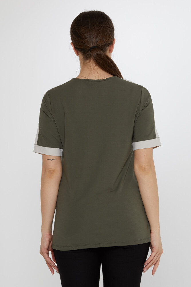 بلوز آستین کوتاه خاکی - 80024 | KAZEE (ست 3 M-L-XL) - 6