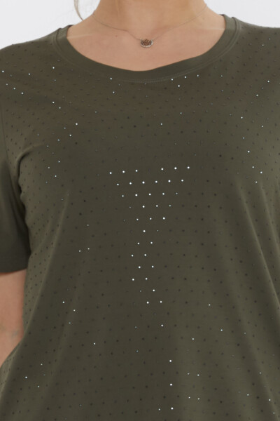 بلوز آستین کوتاه خاکی - 80033 | KAZEE (ست 3 M-L-XL) - 4