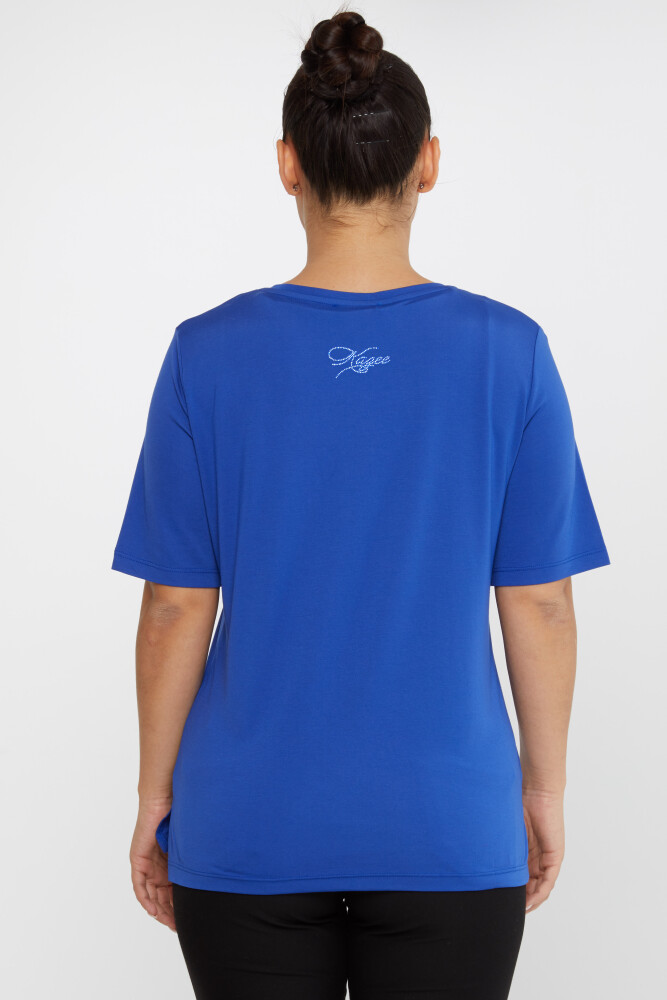 ساکس آستین کوتاه بلوز با جزئیات چاکدار - 80015 | KAZEE (مجموعه 3 عددی L-XL-2XL) - 5