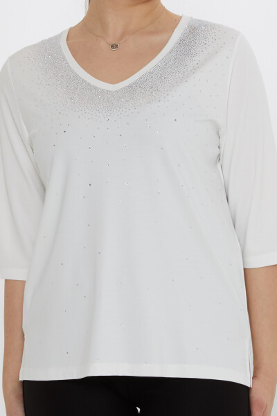 بلوز سنگ دوزی اکرو - 80034 | KAZEE (ست 3 M-L-XL) - 3