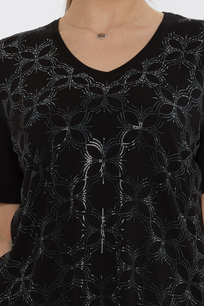 بلوز V یقه مشکی - 80044 | KAZEE (مجموعه 3 عددی L-XL-2XL) - 4