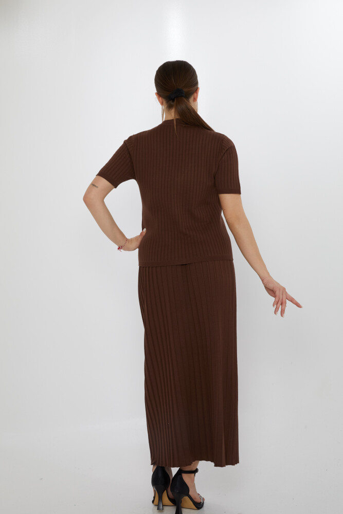 ژاکت بافتنی آستین کوتاه قهوه ای - 30701 | KAZEE (ست 3 M-L-XL) - 5