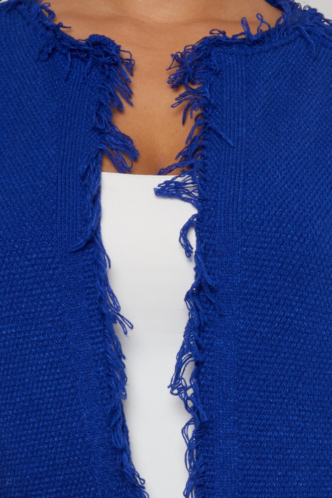 ژاکت کشباف ژاکت کش باف پشمی جیبی ساکس با جزئیات - 30362 | KAZEE (مجموعه 4 M-L-XL-2XL) - 3