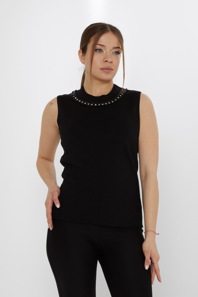 ژاکت بافتنی سنگ دوزی مشکی - 31582 | KAZEE (ست 3 M-L-XL) - 2