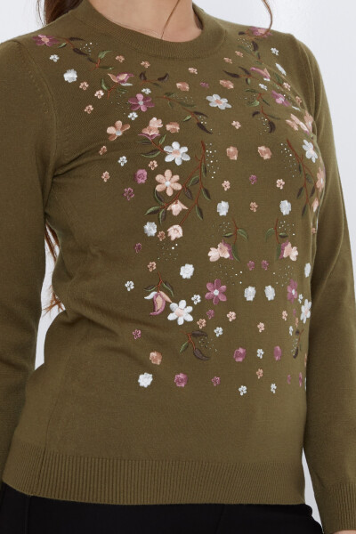 ژاکت بافتنی خاکی دوزی رنگارنگ - 31122 | KAZEE (ست 3 M-L-XL) - 4