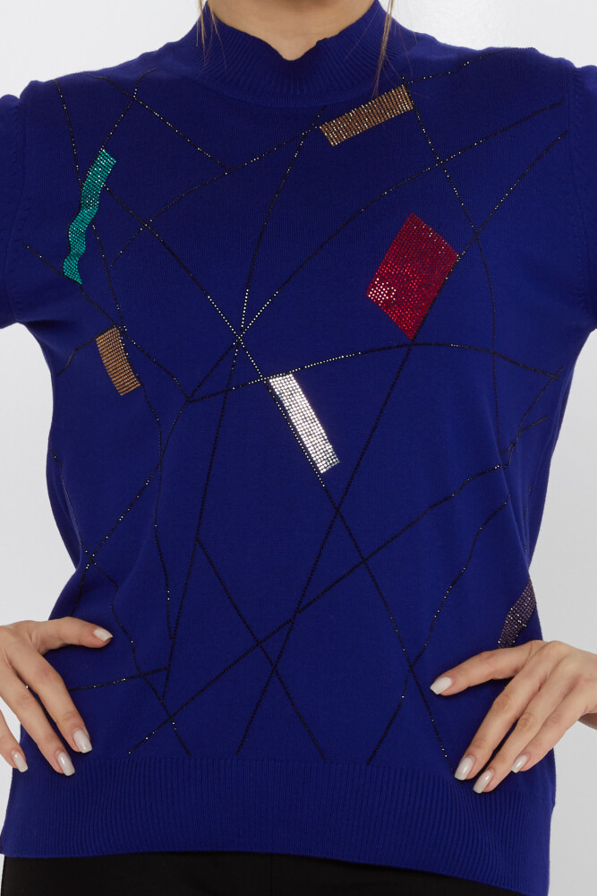 ژاکت بافتنی ساکس دوزی سنگ رنگارنگ - 30078 | KAZEE (مجموعه 4 عددی L-XL-2XL-3XL) - 3