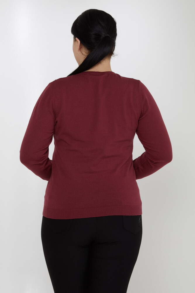 ژاکت بافتنی کاشی آستین بلند با سنگ کریستال دوزی - 31213 | KAZEE (ست 3 M-L-XL) - 5