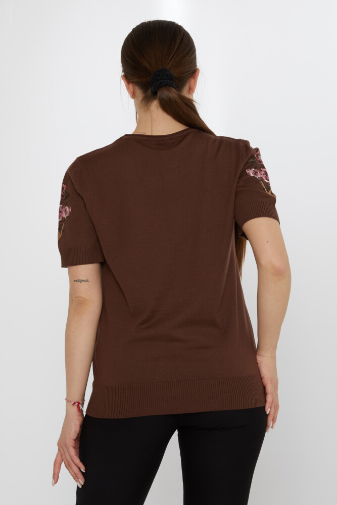 ژاکت بافتنی قهوه دوزی گلدار - 31725 | KAZEE (مجموعه 3 عددی L-XL-2XL) - 5