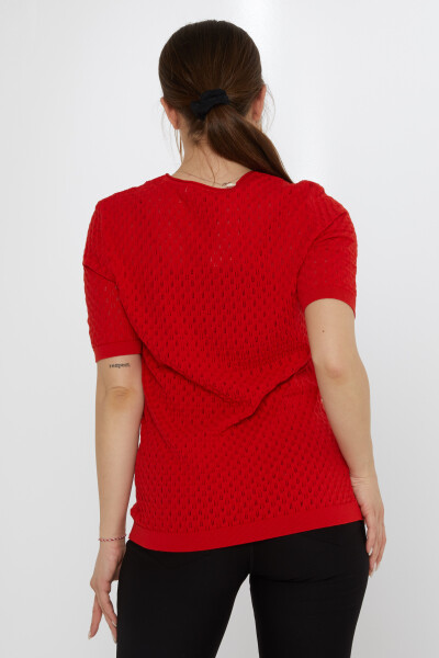 ژاکت بافتنی سنجاق برگی قرمز - 31811 | KAZEE (ست 3 M-L-XL) - 6