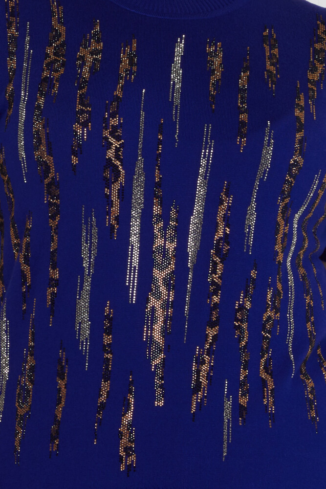 ژاکت بافتنی ساکس یقه دوزی سنگ پلنگ - 31565 | KAZEE (ست 3 M-L-XL) - 4