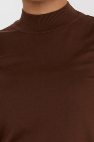 لوگوی ژاکت بافتنی با جزئیات پایه قهوه ای - 16663 | KAZEE (مجموعه 4 عددی L-XL-2XL-3XL) - 3