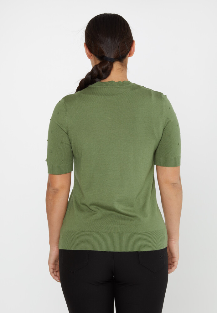 ژاکت بافتنی آستین کوتاه خاکی روشن - 30131 | KAZEE (مجموعه 4 M-L-XL-2XL) - 6