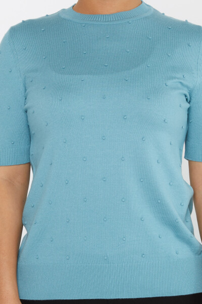 ژاکت بافتنی آستین کوتاه نعناعی - 30131 | KAZEE (مجموعه 4 M-L-XL-2XL) - 3