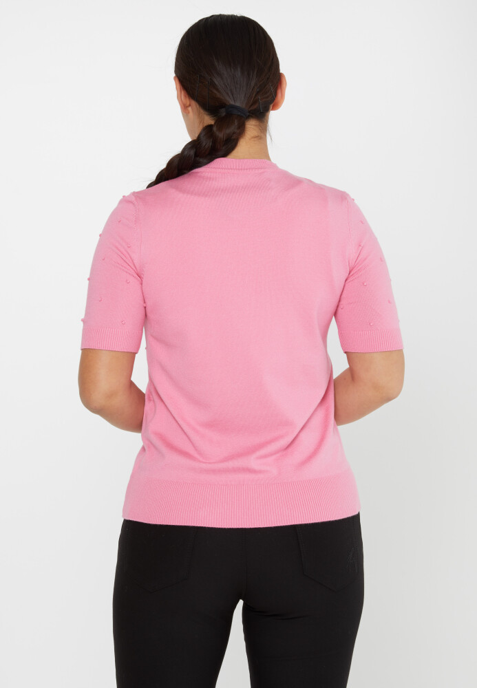 ژاکت بافتنی آستین کوتاه صورتی خود طرح - 30131 | KAZEE (مجموعه 4 M-L-XL-2XL) - 5