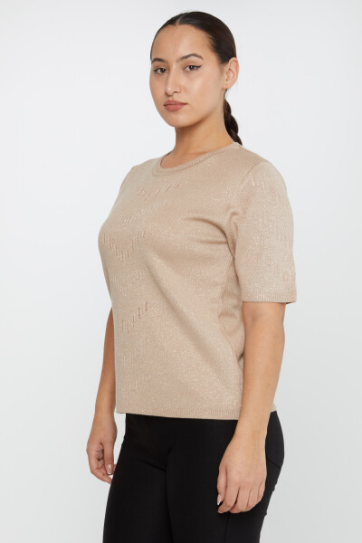 ژاکت بافتنی آستین کوتاه پودر جزییات براق - 31608 | KAZEE (ست 3 M-L-XL) - 2