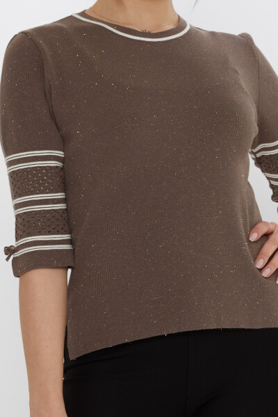 ژاکت بافتنی آستین راسو با جزئیات تیره - 31316 | KAZEE (ست 3 M-L-XL) - 3