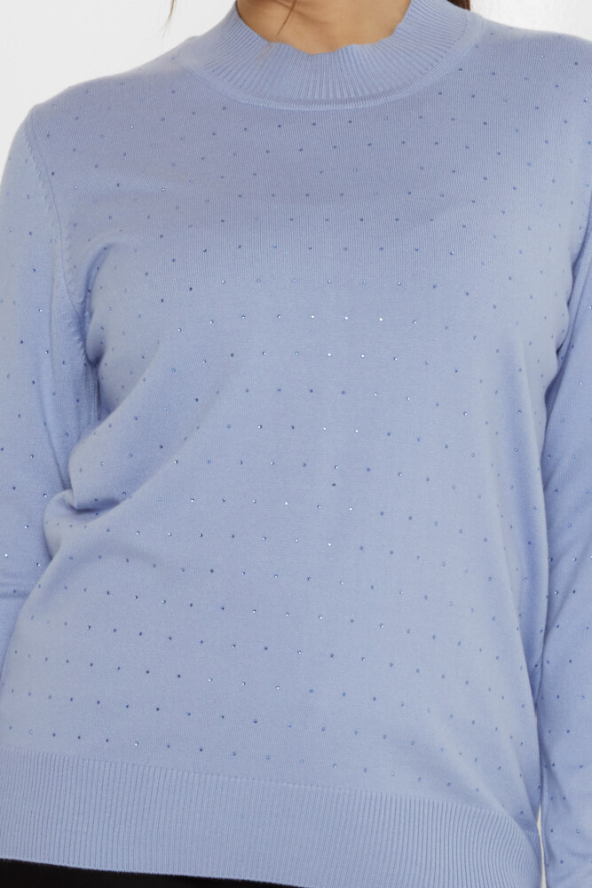 ژاکت بافتنی سنگ دوزی آبی - 31513 | KAZEE (مجموعه 3 عددی L-XL-2XL) - 3