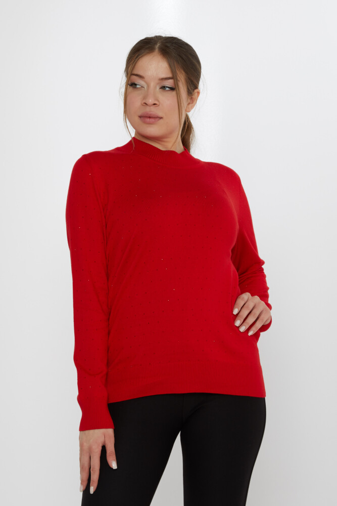 ژاکت بافتنی سنگ دوزی قرمز - 31513 | KAZEE (مجموعه 3 عددی L-XL-2XL) - 2