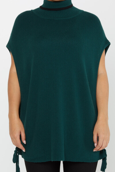 ژاکت بافتنی با جزییات کراوات آستین کوتاه سبز - 30229 | KAZEE (مجموعه 3 S-M-L) - 3