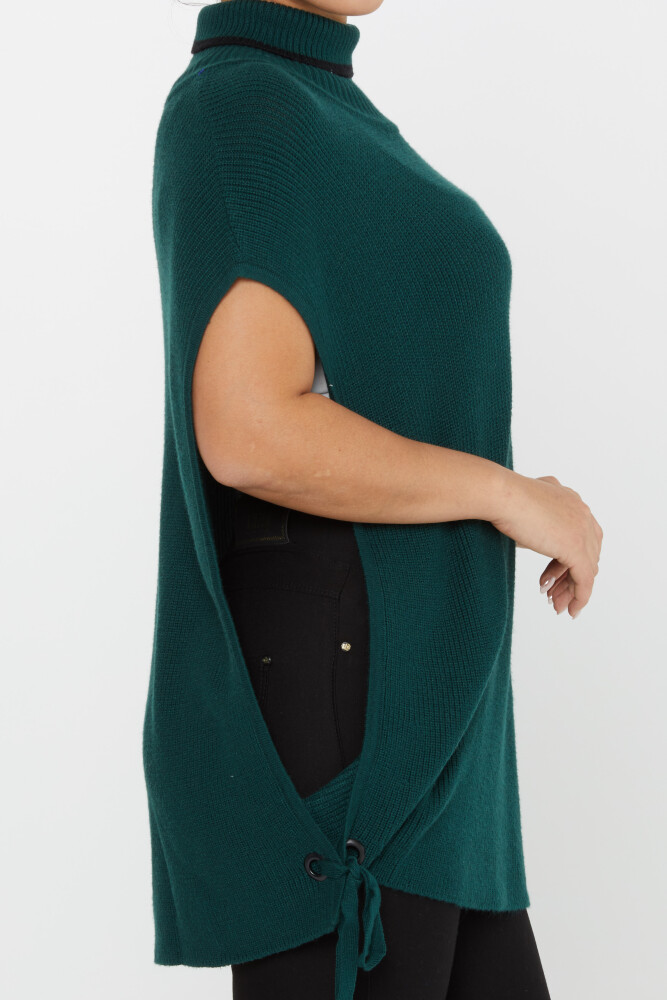 ژاکت بافتنی با جزییات کراوات آستین کوتاه سبز - 30229 | KAZEE (مجموعه 3 S-M-L) - 4